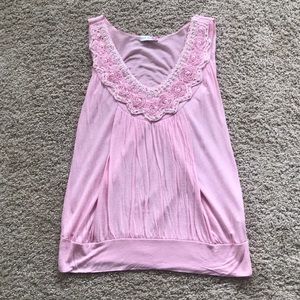 Body central pink tank top with flowers